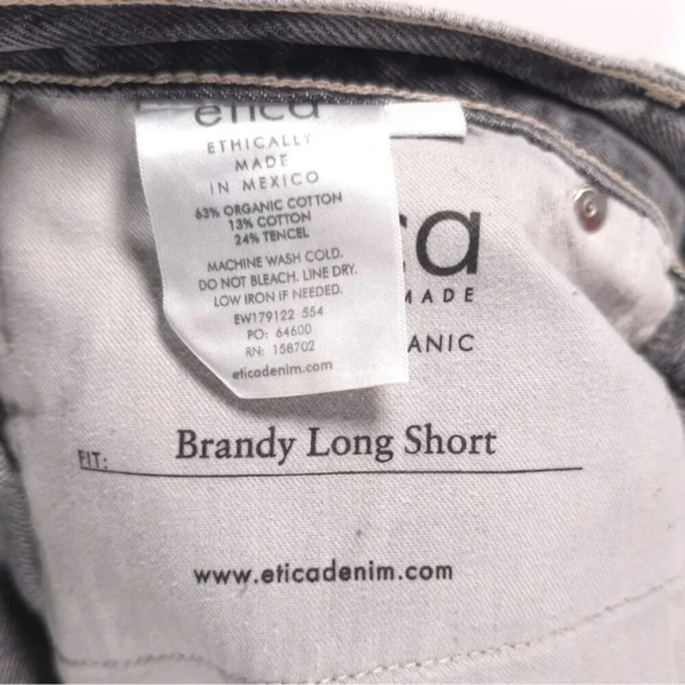 NWT éTICA ORGANIC COTTON Blend Brandy Long Shorts QUARTZSITE EW179122 Size 28‎